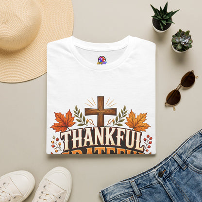 Thankful Grateful Blessed T-Shirt — Fall Thanksgiving Christian Tee