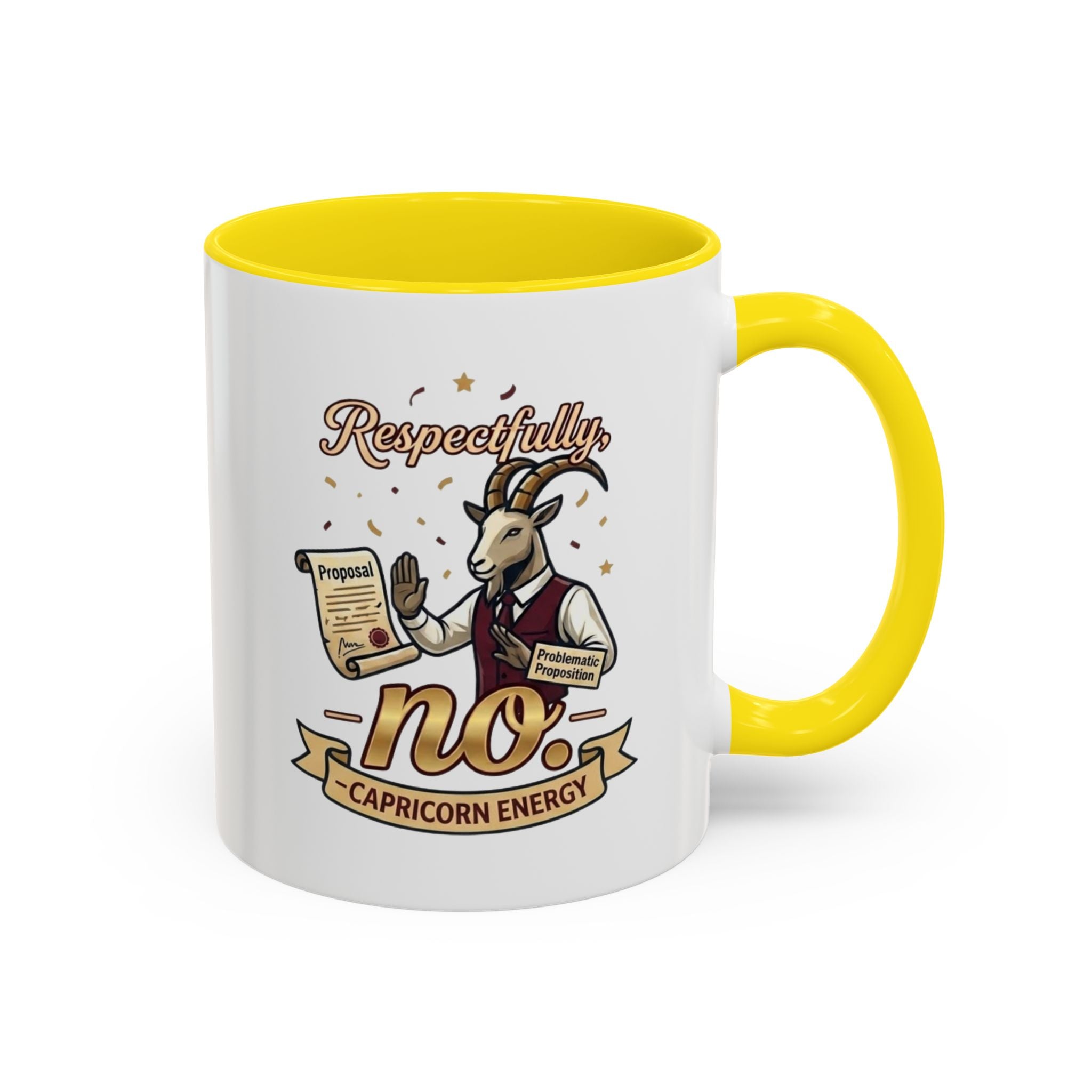 Respectfully No Capricorn Energy Coffee Mug — Zodiac Goat Astrology Gift (11/15oz)