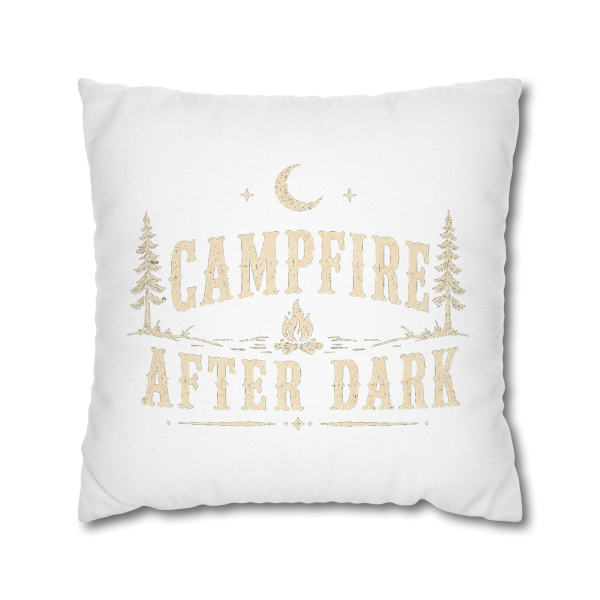 Campfire After Dark Throw Pillowcase Milo Bailey Dog Dad Mom – Rustic Outdoor Camping Accent