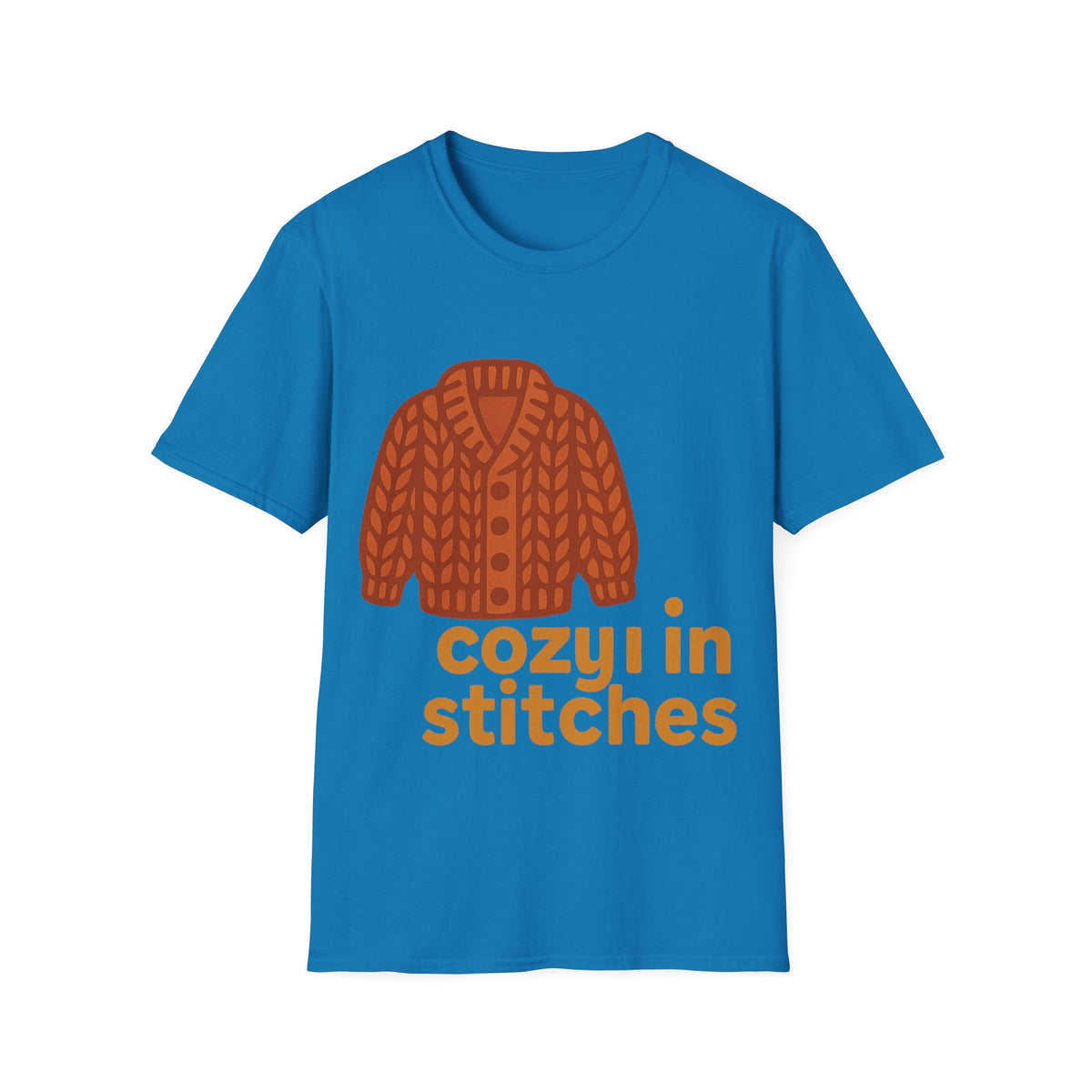 "Cozy In Stitches" Autumn Sweater Tee | Cute Knitting Crochet T-Shirt - Trending Now - September 2026