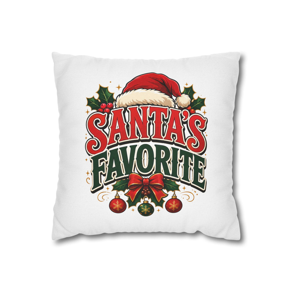 Christmas Santa's Favorite Holiday Pillowcase — Festive Christmas Decorative Cushion Cover