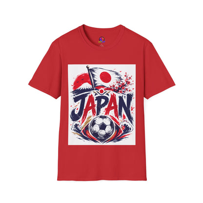 Japan Soccer T-Shirt — Japanese Flag & Cherry Blossom Football Graphic