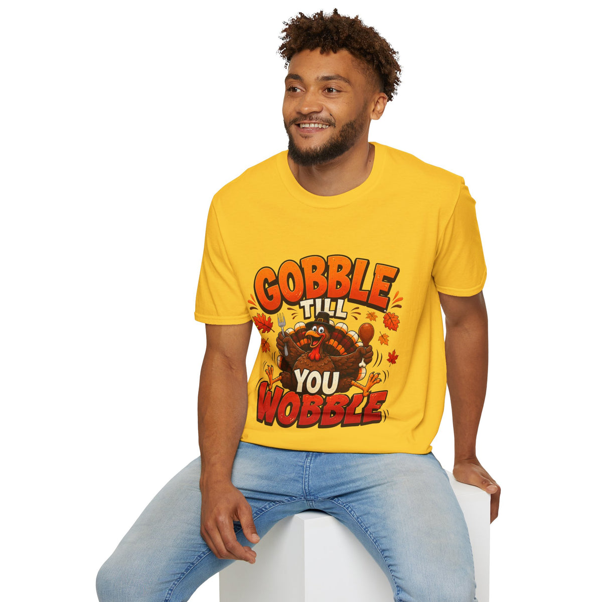 Thanksgiving T-Shirt Gobble 'Til You Wobble Thanksgiving T-Shirt