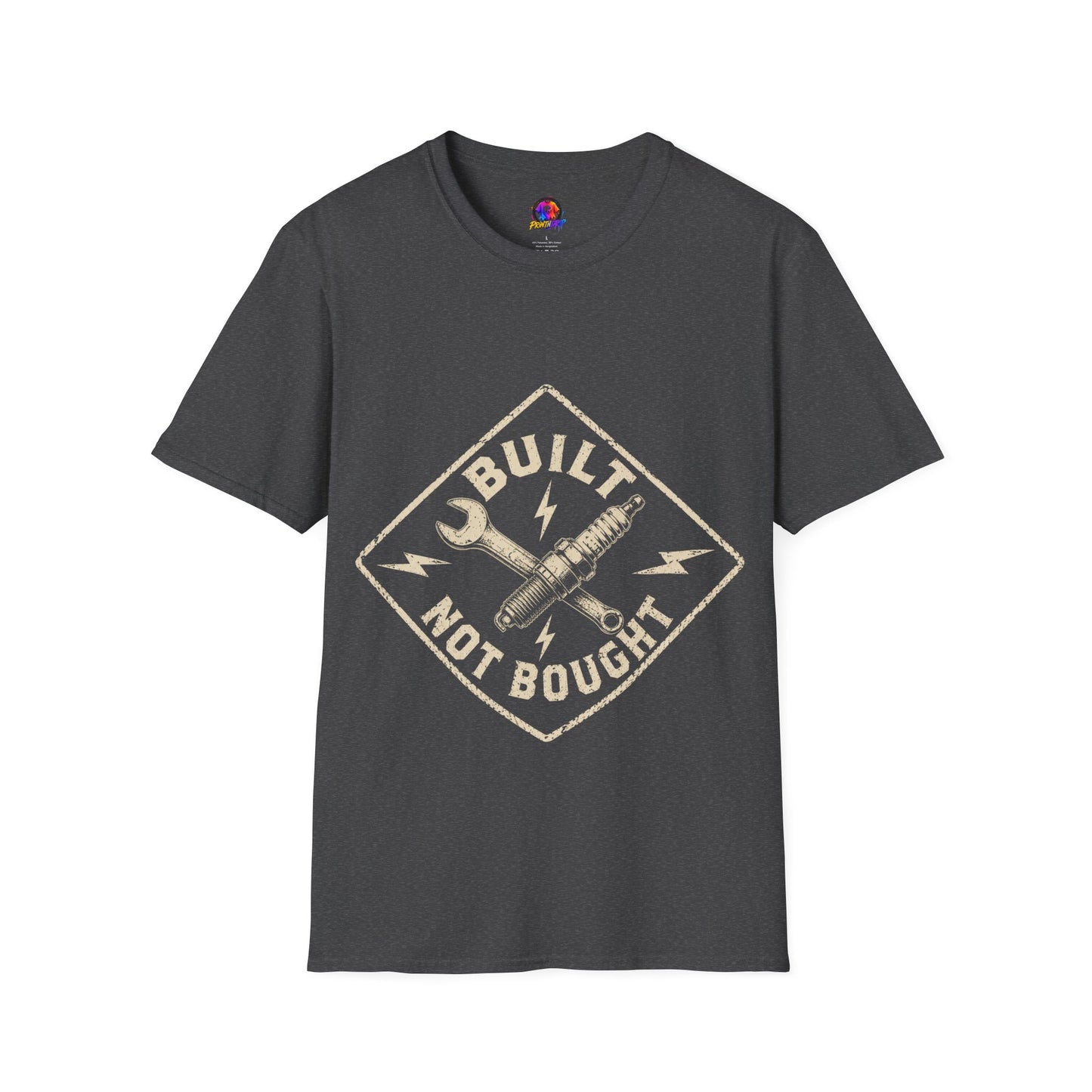 Built Not Bought T-Shirt — Vintage Mechanic Auto Repair Tee
