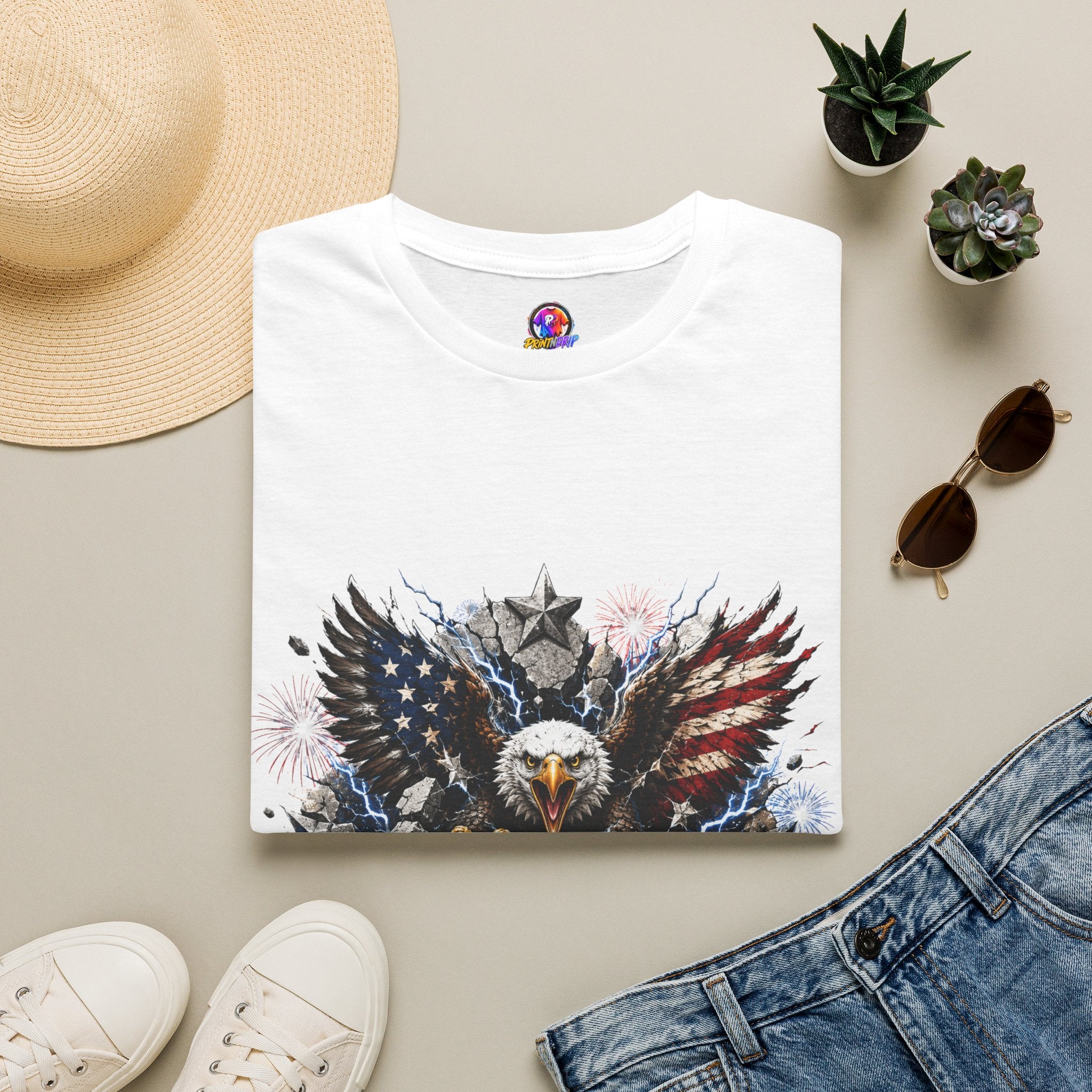 Patriotic Eagle T-Shirt — "The Republic Still Roars" | American Flag Graphic