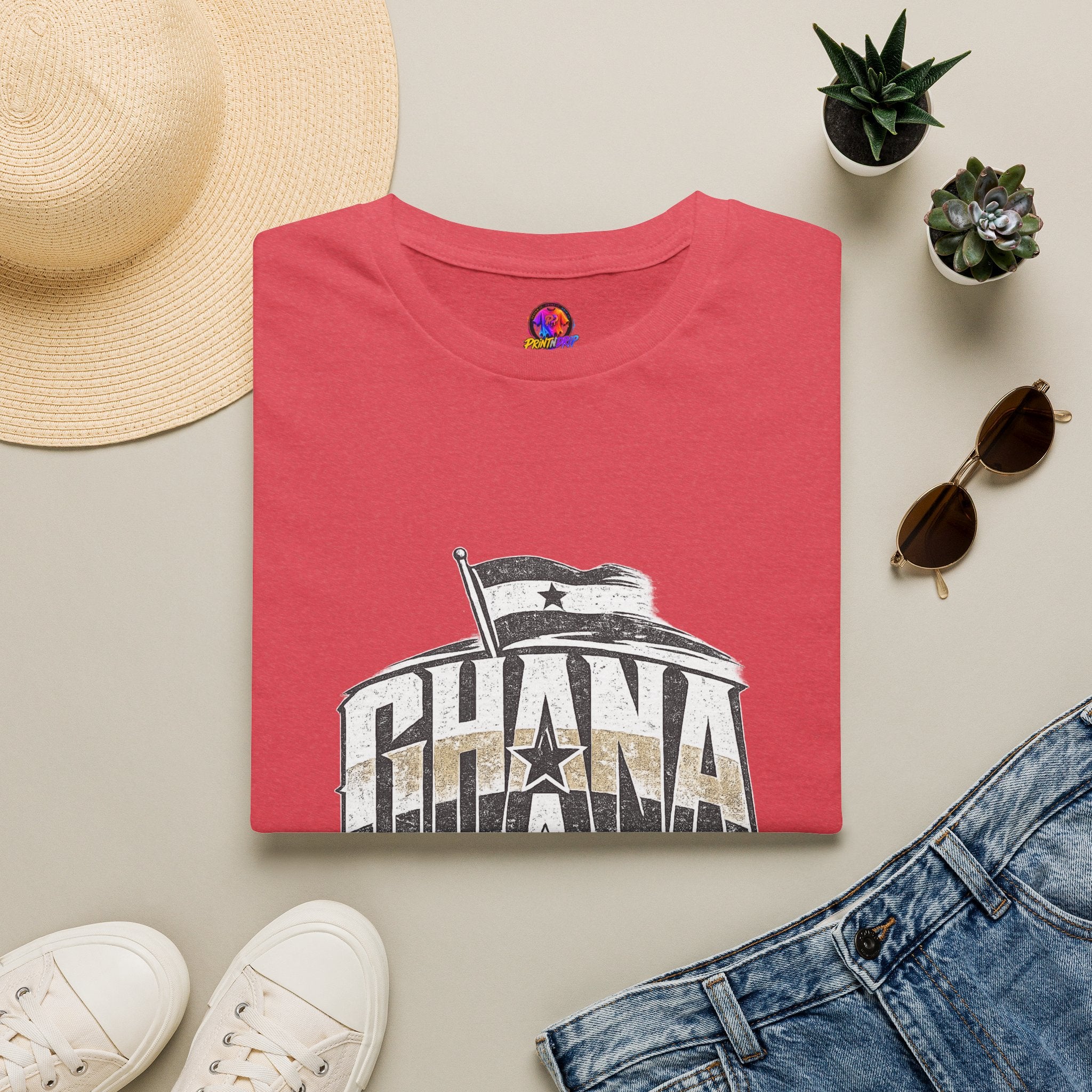 Ghana Vintage Flag T-Shirt — Retro Ghana Pride Graphic Tee