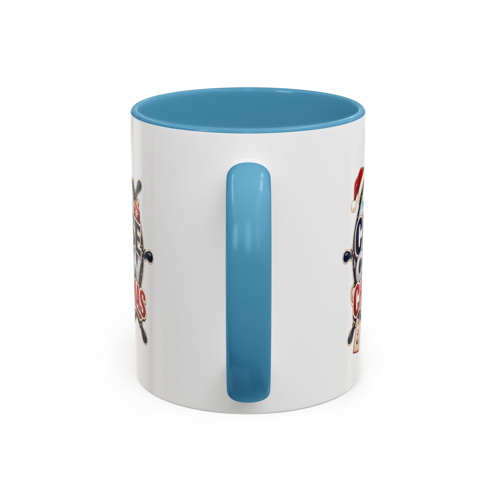 Modern Day Christmas  Cruise Crew Accent Coffee Mug - Holiday Nautical Travel Gift (11/15oz)