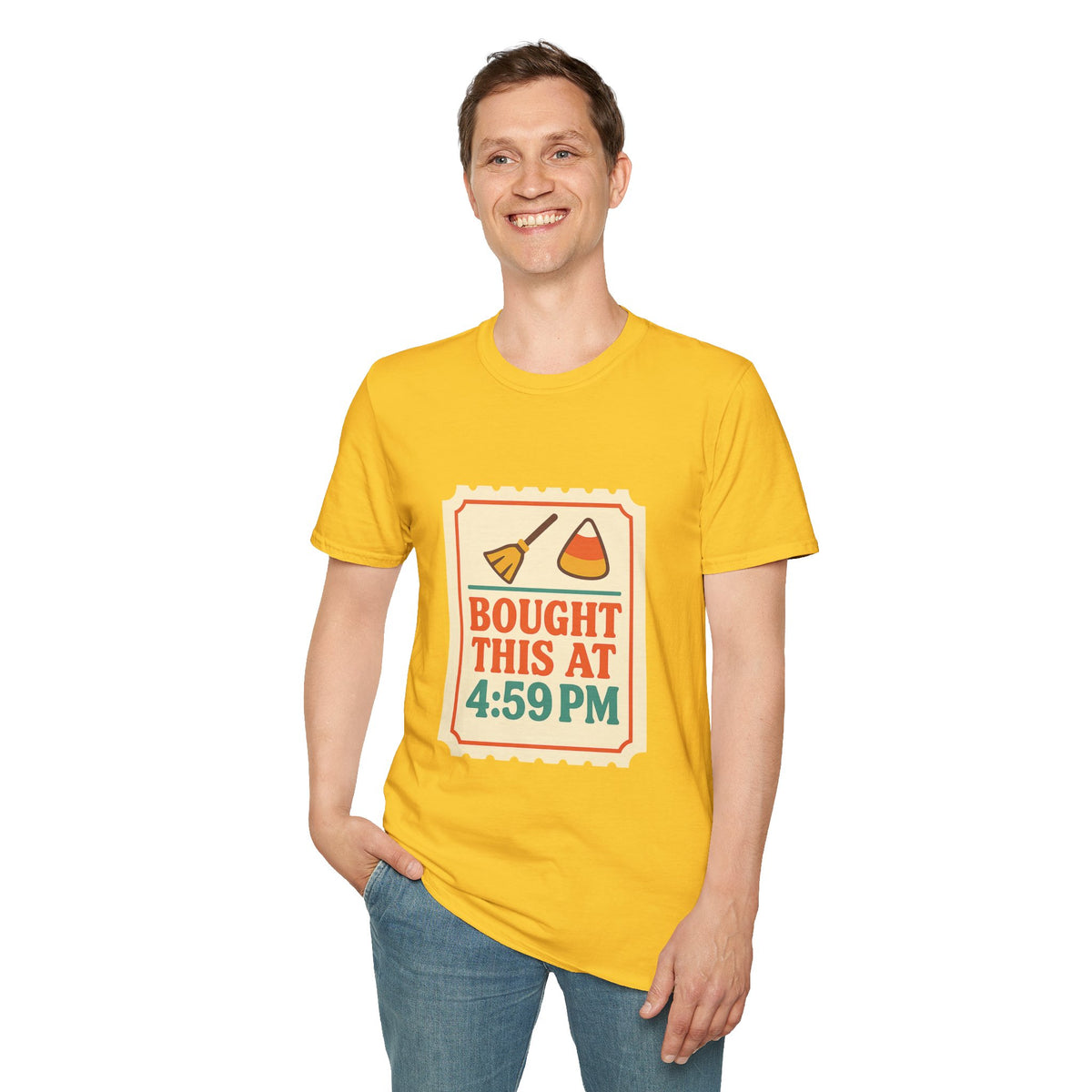 T-Shirt — "Bought This At 4:59 PM" Retro Grocery Sticker Design - Trending Now - October 2026