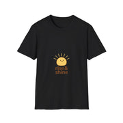 "Rise & Shine" Cute Happy Sun Graphic Tee - Minimalist Aesthetic Morning Vibe White T-Shirt - Trending Now - September 2026