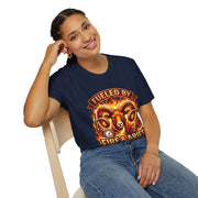 Aries Zodiac Fueled By Fire & Aries Energy T-Shirt — Zodiac Ram Graphic Tee