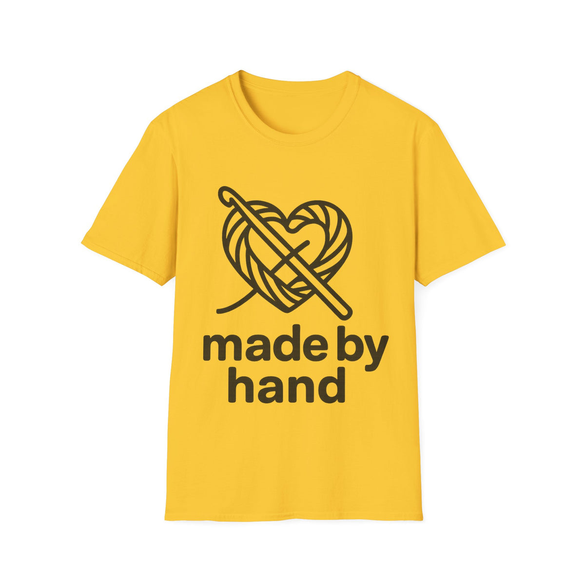 "Made By Hand" Minimalist Maker Tee | Crochet Knitting Crafter T-Shirt - Trending Now - September 2026