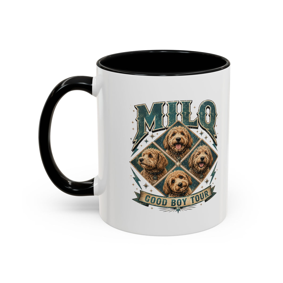 Milo Bailey Dog Dad Mom Good Boy Tour Accent Coffee Mug – Milo Dog Portraits