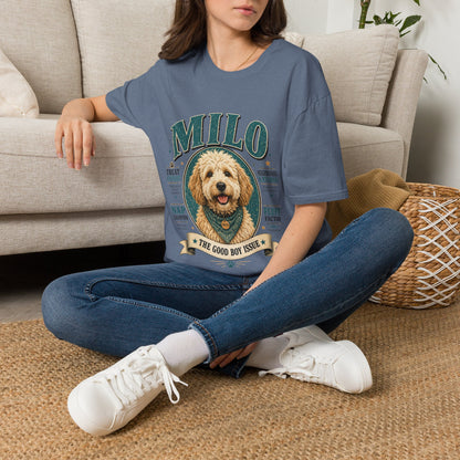 Dog Lover T-Shirt — "MILO" Personalized Pet Portrait Tee
