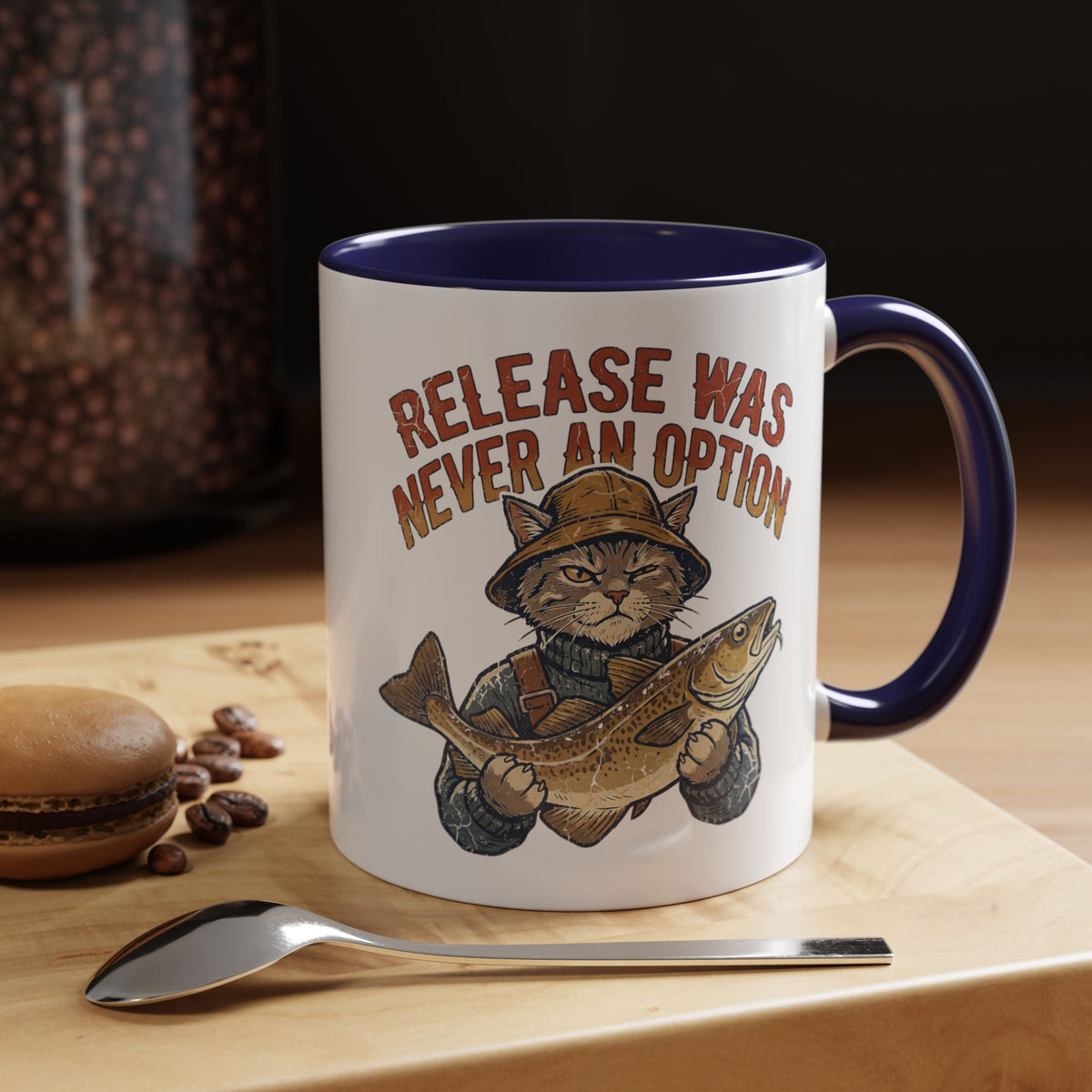 "Release Was Never An Option" Funny And Witty Accent Coffee Mug (11, 15oz)