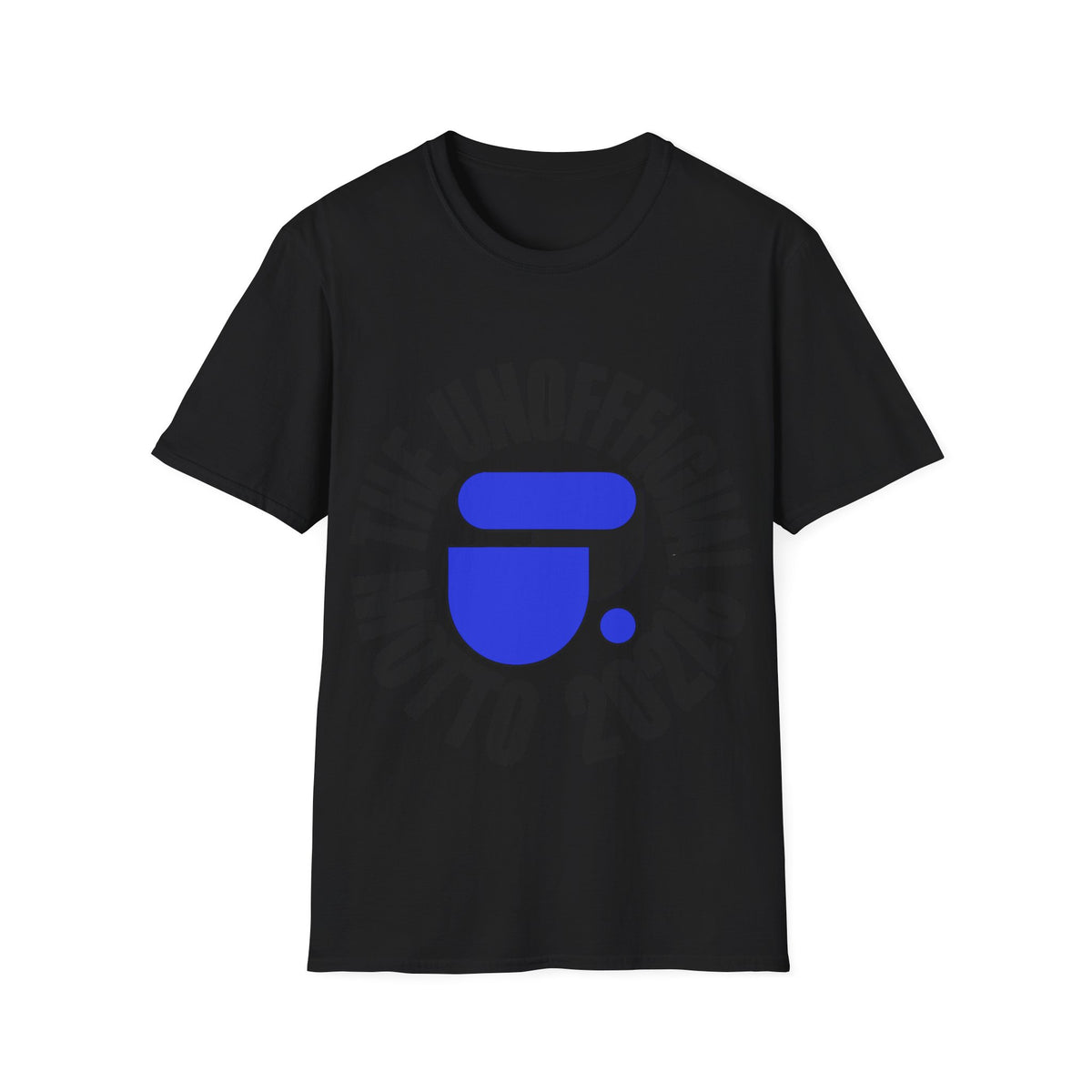 "The Unofficial Motto 2026" Retro Circular Tee | Blue Abstract Emblem T-Shirt - Trending Now - September 2026