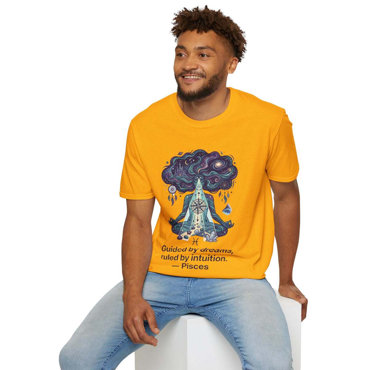 Pisces Zodiac Meditative Pisces T‑Shirt — 'Guided by dreams, ruled by intuition' Zodiac Tee