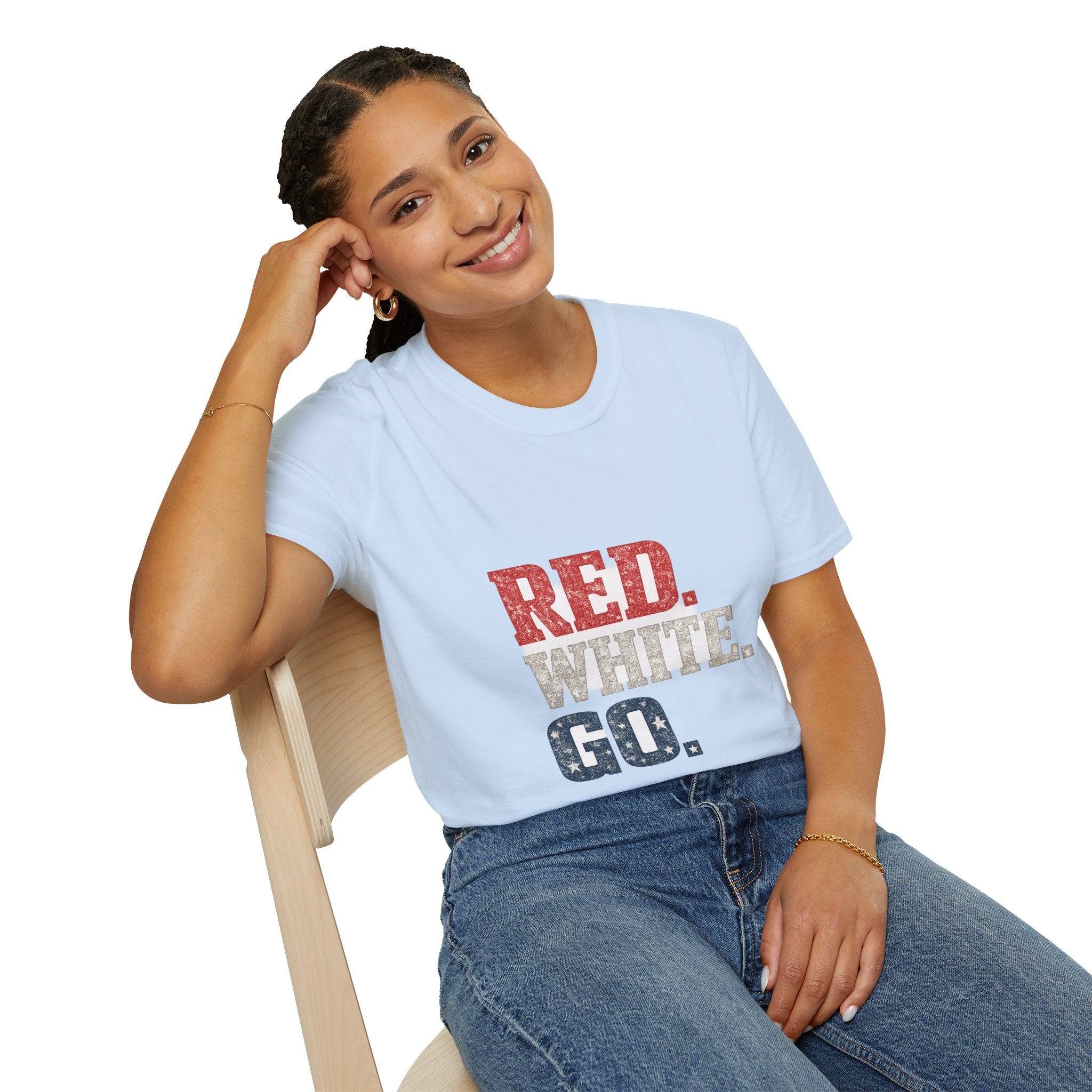 USA Patriotic 'Red. White. Go.' T-Shirt — 4th of July Independence Day Tee