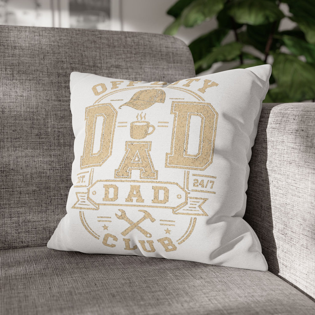 Off Duty Dad Club Throw Pillowcase — 'Off Duty DAD' Decorative Cushion Cover for Father’s Day Milo Bailey Dog Dad Mom