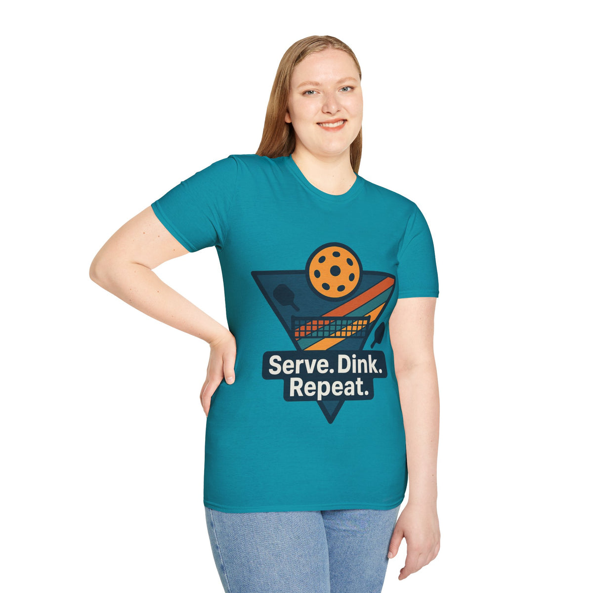 Pickleball T-Shirt — Retro Paddle & Ball Design with “Serve. Dink. Repeat.” Slogan - Trending Now - August 2026