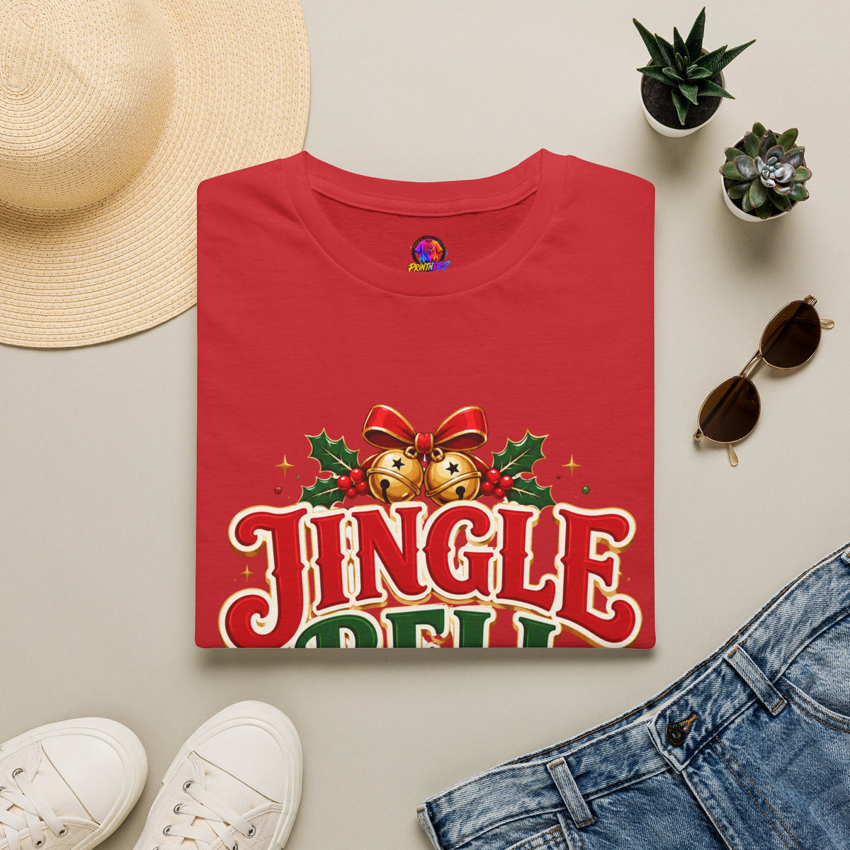 Jingle Bell Crew T-Shirt — Festive Christmas Holiday Tee