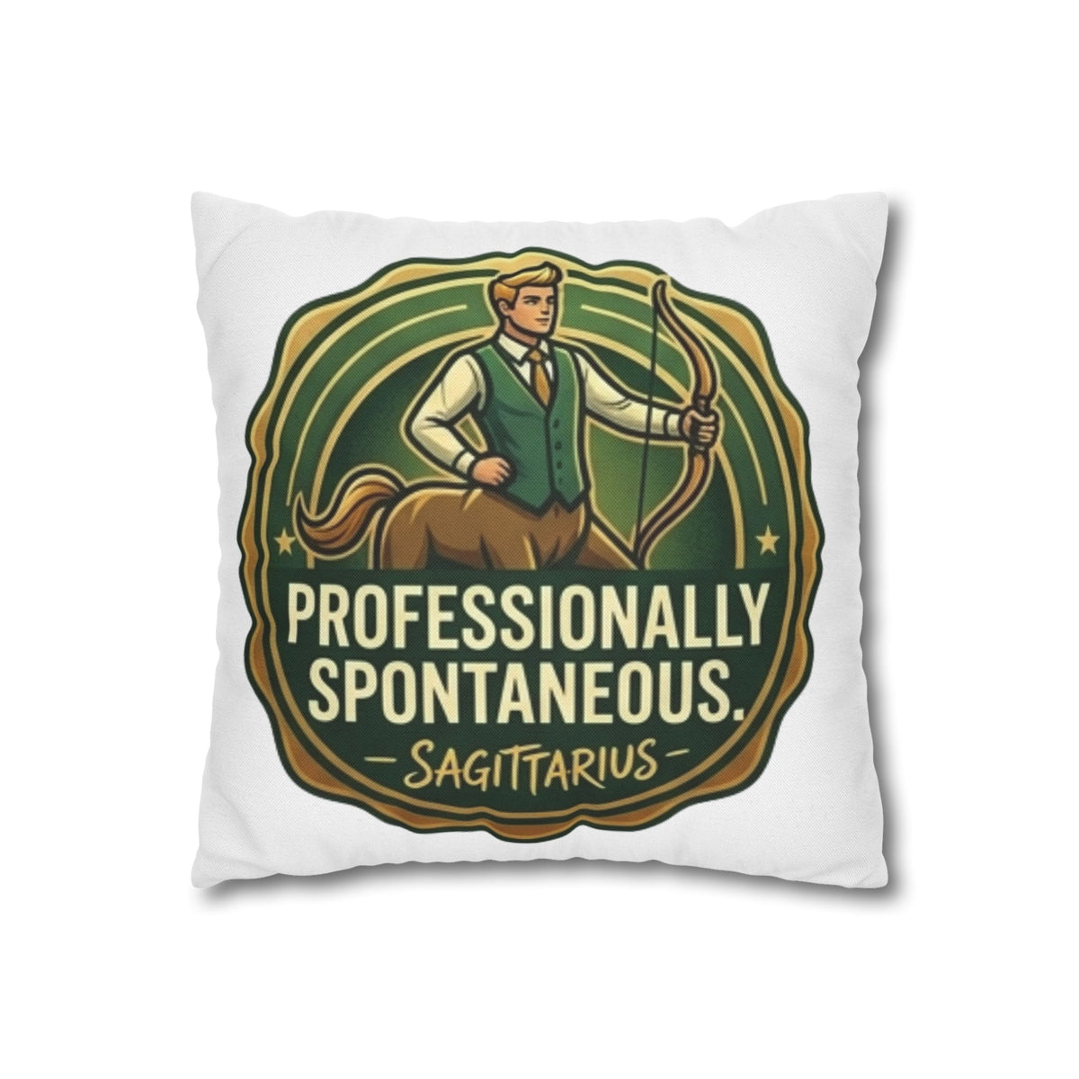 Sagittarius Pillowcase — "Professionally Spontaneous" Zodiac Decor