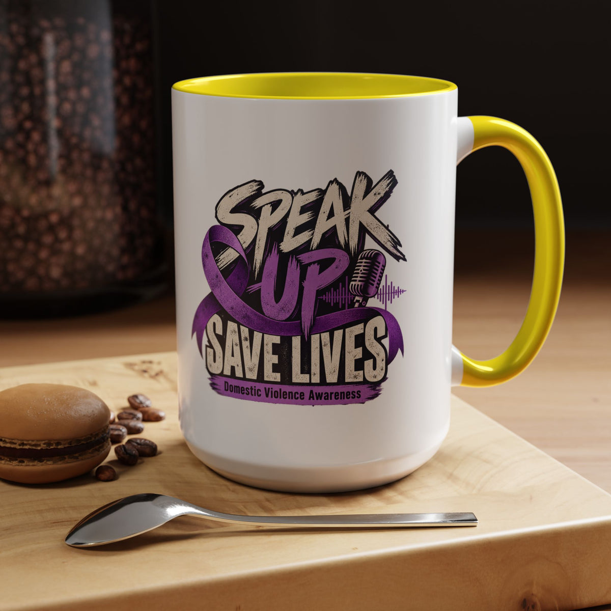 Speak Up Save Lives Domestic Violence Awareness Coffee Mug