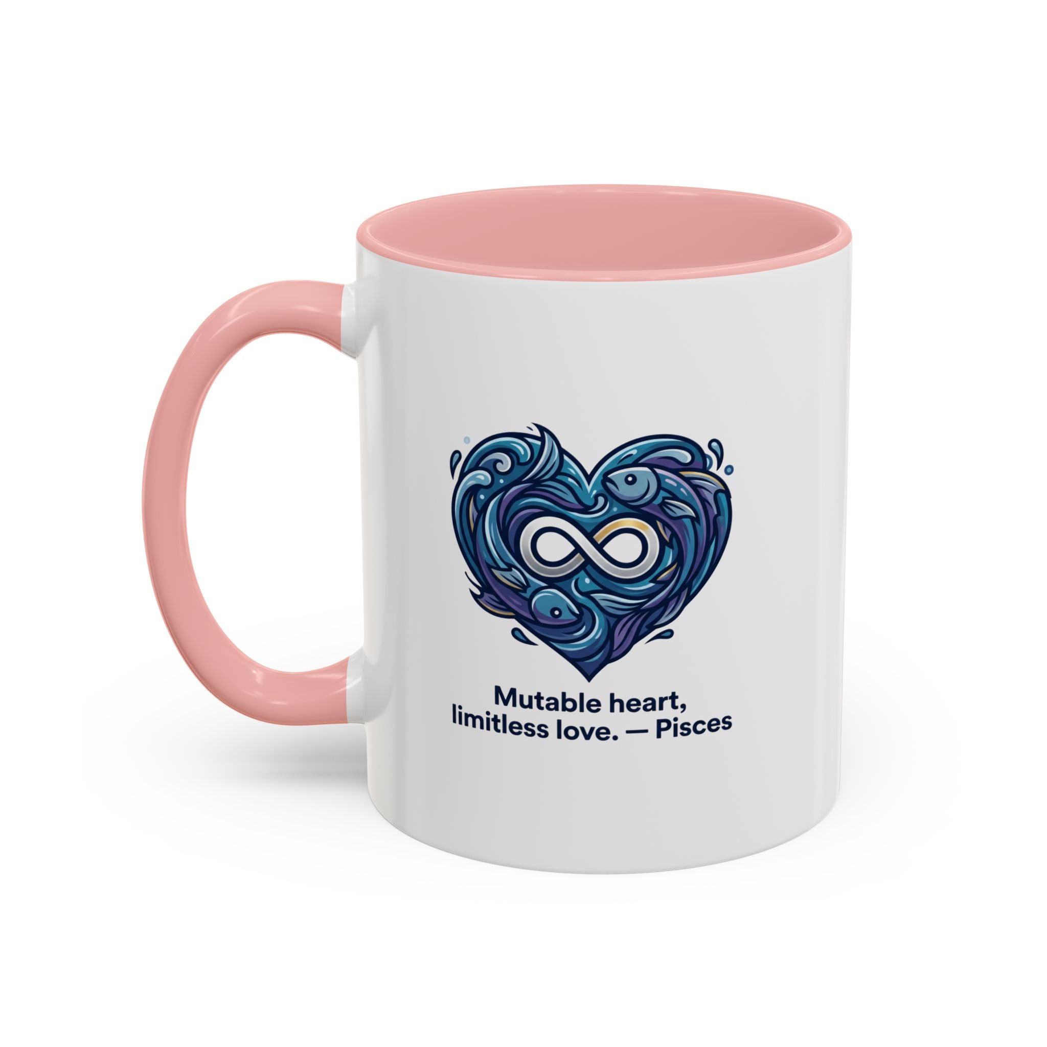 Pisces Heart Coffee Mug — "Mutable heart, limitless love" Zodiac Gift