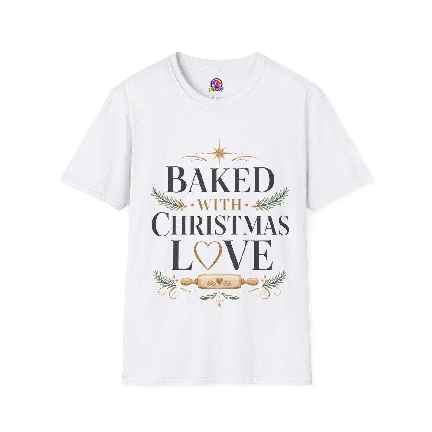 T-Shirt — "Baked With Christmas Love" Holiday Baking Shirt