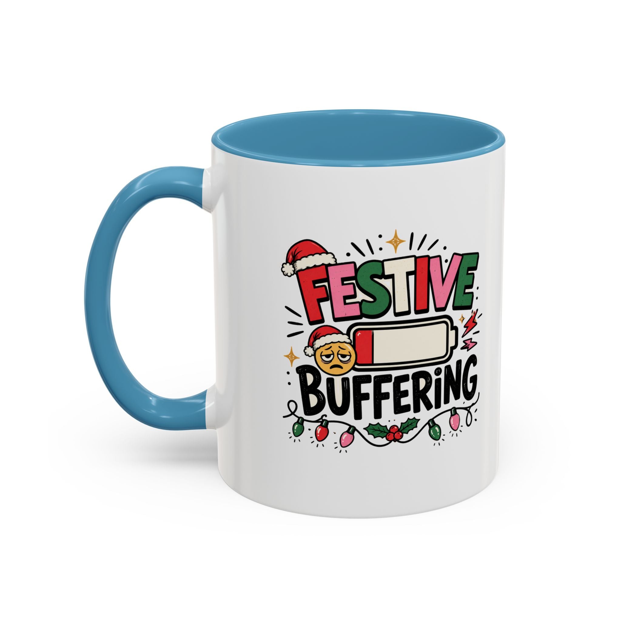 Modern Day Christmas Festive Buffering Mug — Funny Christmas Holiday Coffee Cup (11/15oz)
