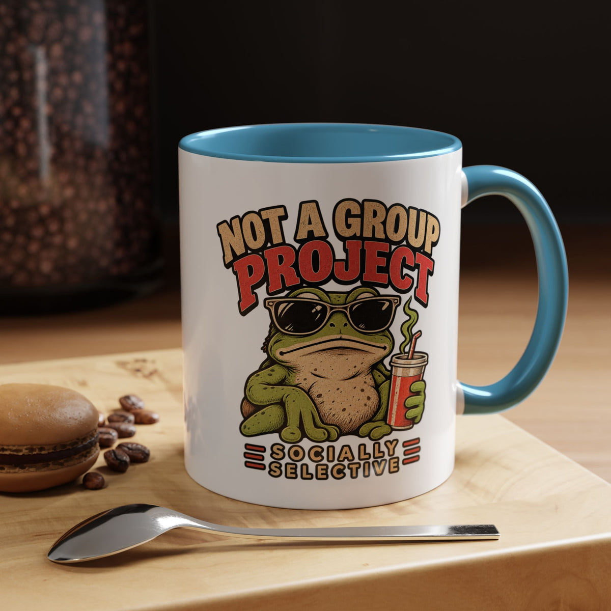 Funny And Witty "Not A Group Project" Accent Coffee Mug (11, 15oz)