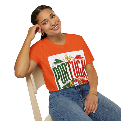 Portugal Vintage Compass T-Shirt — Retro Portuguese Flag Travel Tee