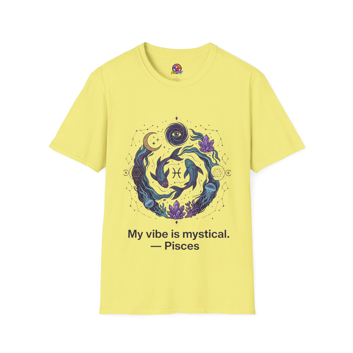 Pisces Mystic Vibes T-Shirt — Astrology Zodiac Tee with 'My vibe is mystical'
