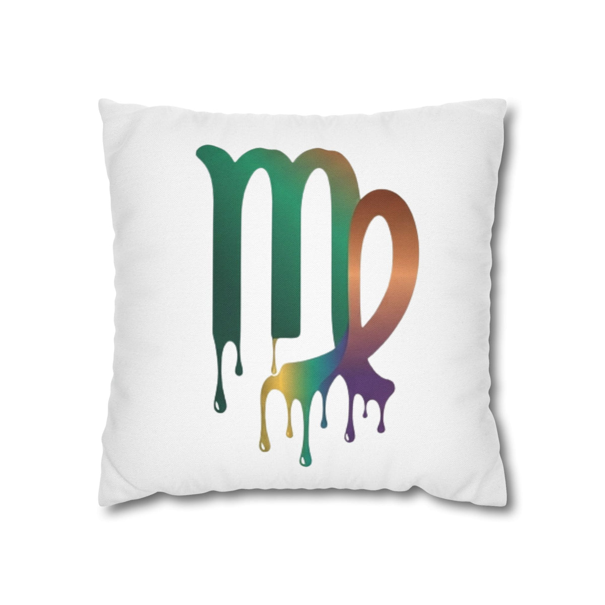 Virgo Zodiac Drip Pillowcase — Colorful Astrology Square Throw Pillow Cover