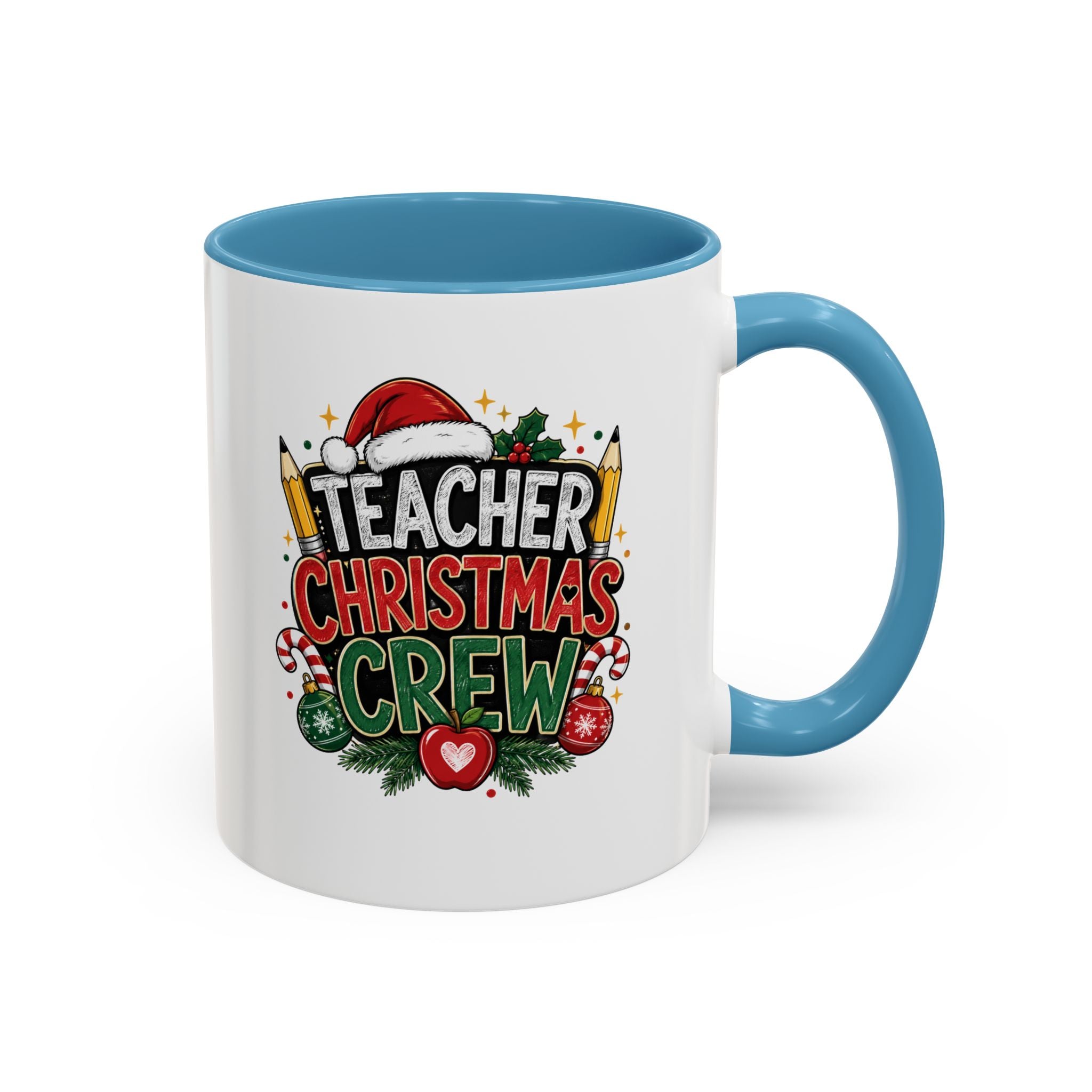 Teacher Christmas Crew Accent Coffee Mug – Holiday Teacher Gift