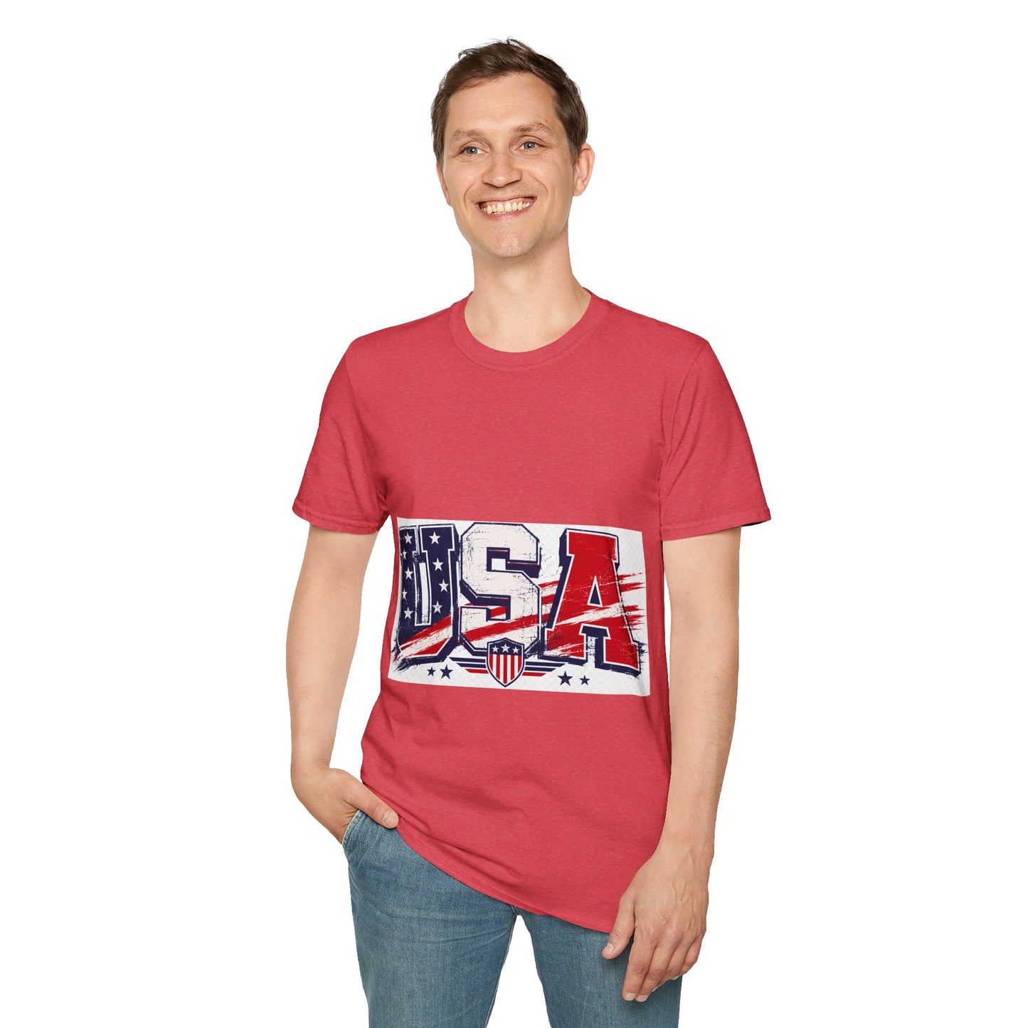 USA Flag Graphic T-Shirt — Patriotic Red White & Blue Tee
