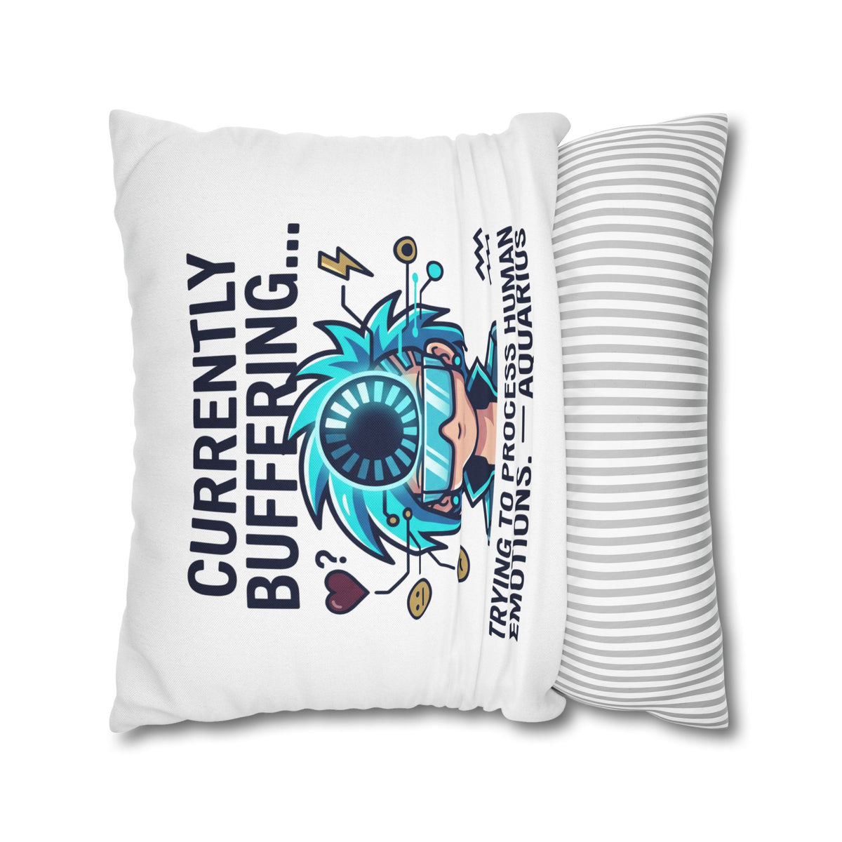 Aquarius Zodiac Spun Polyester Square Pillowcase