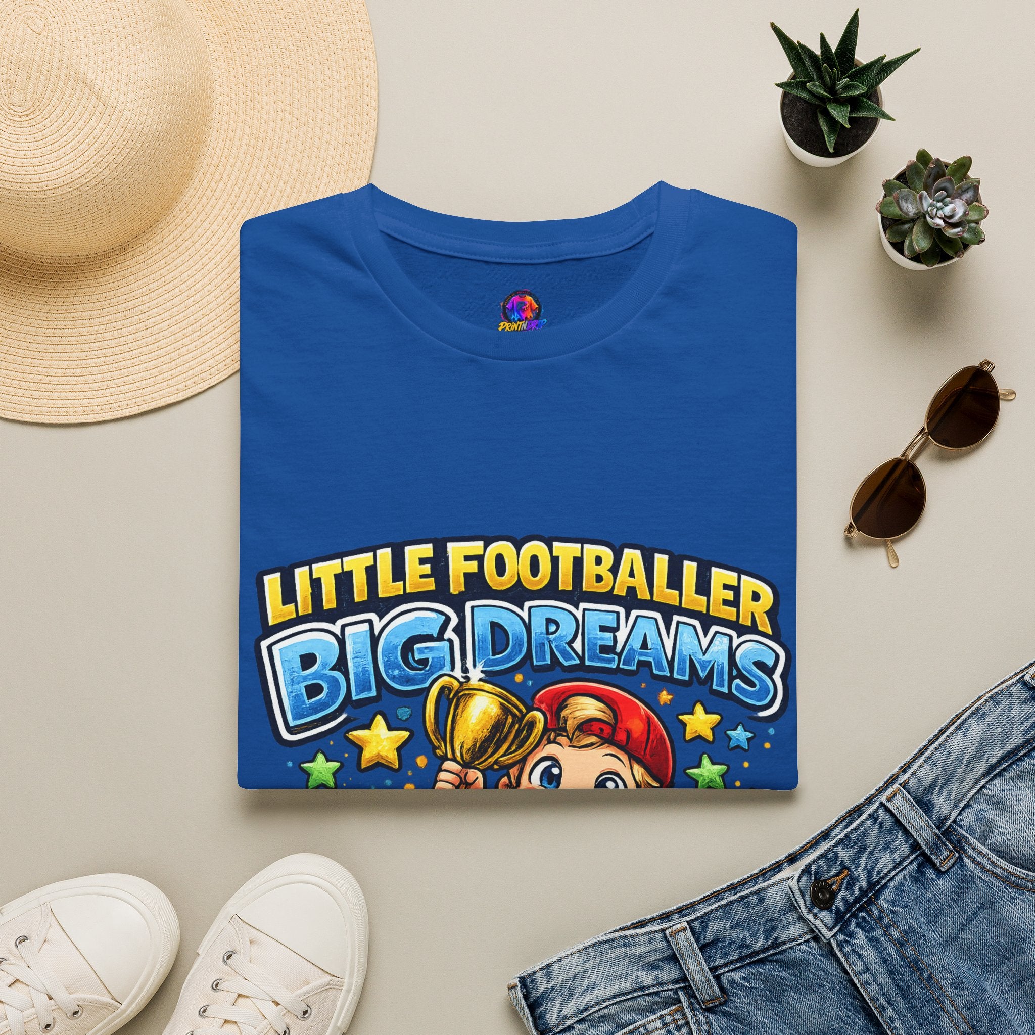 Kids Football T‑Shirt — "Little Footballer Big Dreams" Graphic Tee