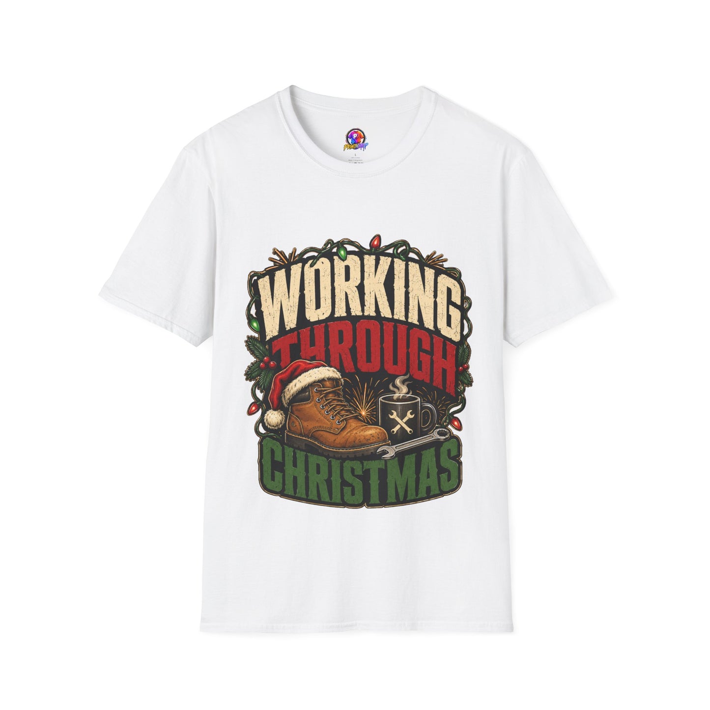 Working Through Christmas T-Shirt — Funny Holiday Nurse/Worker Gift