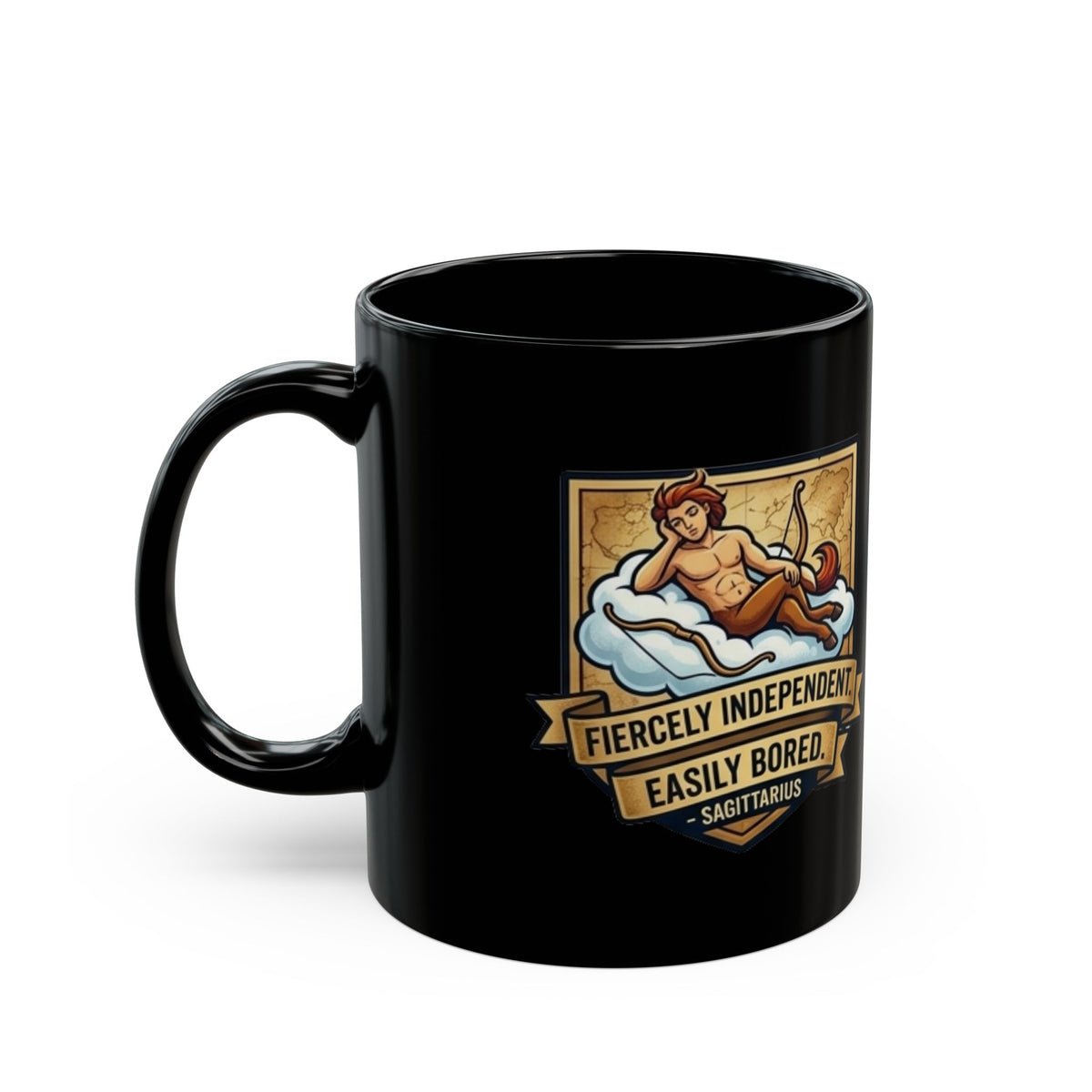 Sagittarius Mug — 'Fiercely Independent, Easily Bored' Zodiac Coffee Cup
