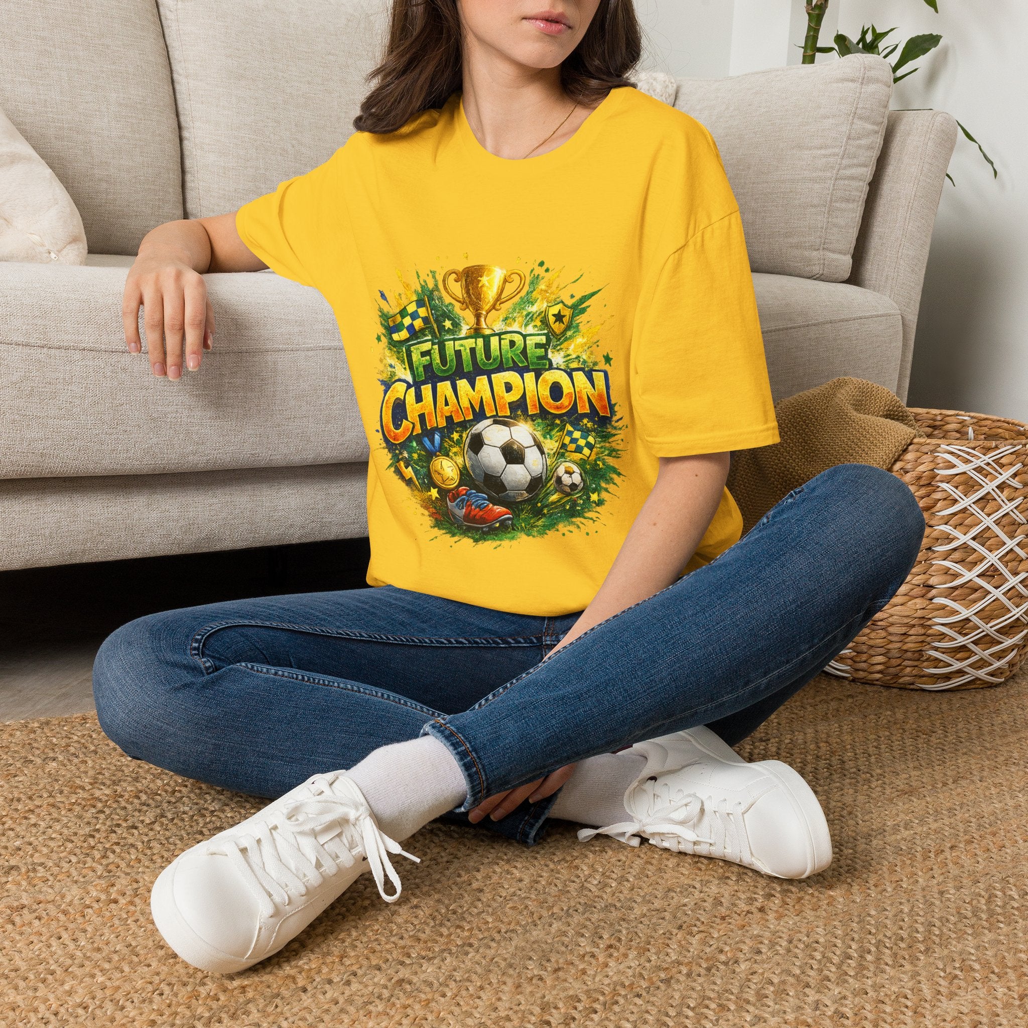 Kids Future Champion Soccer T-Shirt — Kids’ Sports Trophy Graphic Tee