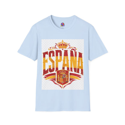 Spain Crown Graphic T-Shirt — Spanish Flag Vintage Crest Tee