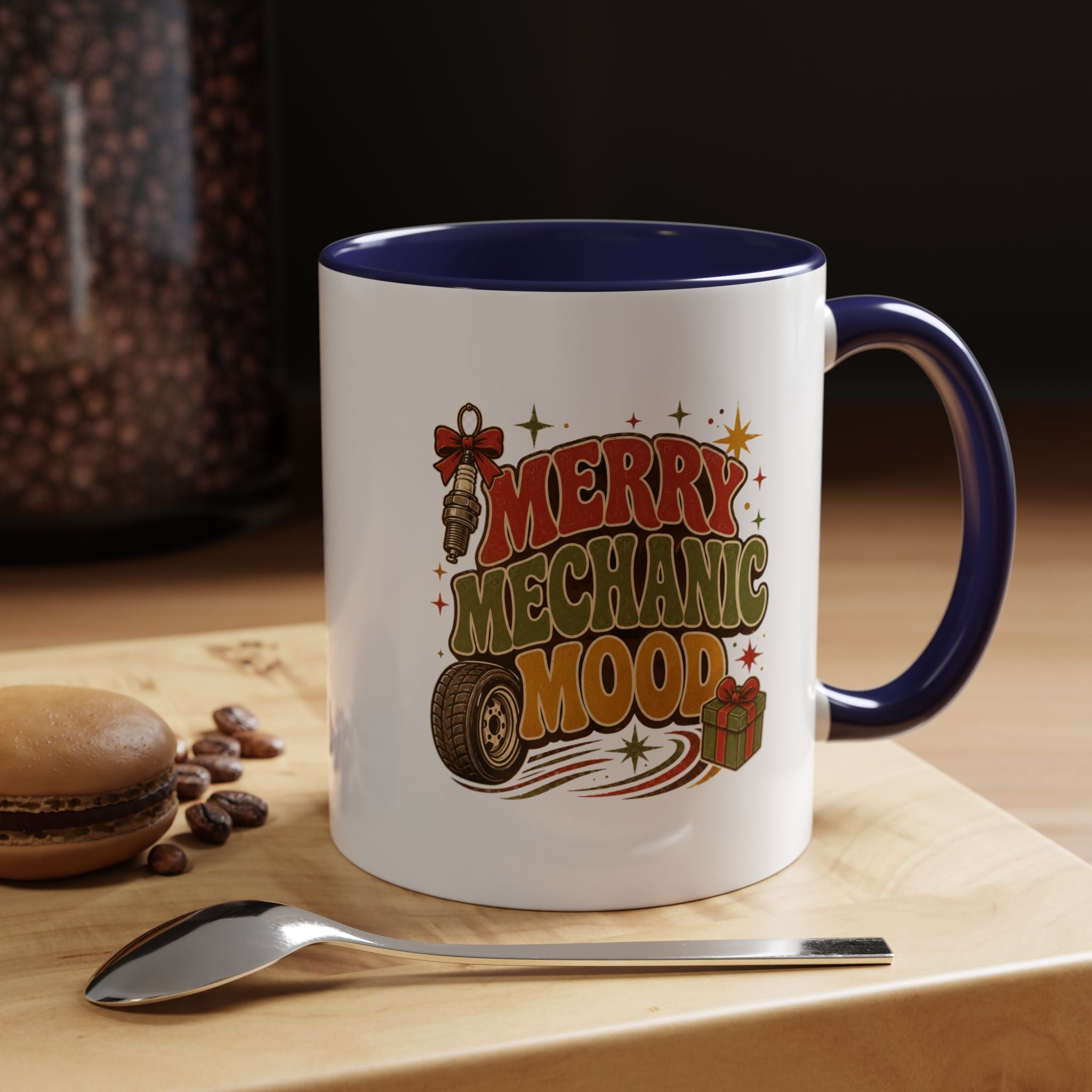 Modern Day Christmas Merry Mechanic Mood Coffee Mug — Holiday Auto Mechanic Gift