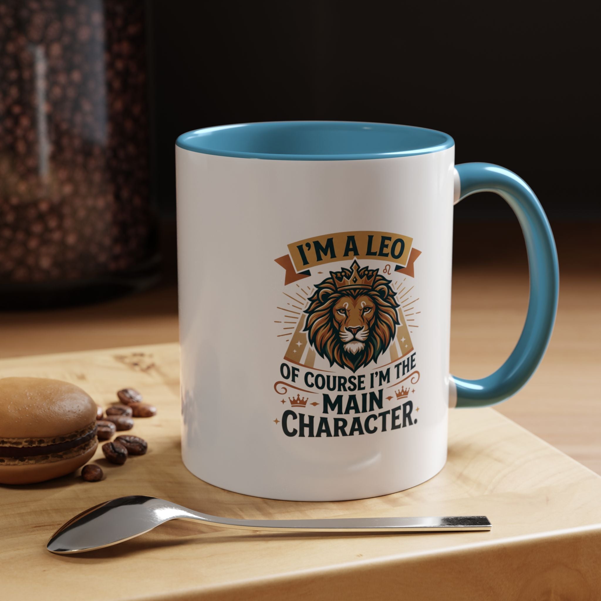 Leo Coffee Mug – “I’m a Leo, Of Course I’m the Main Character” Accent Mug