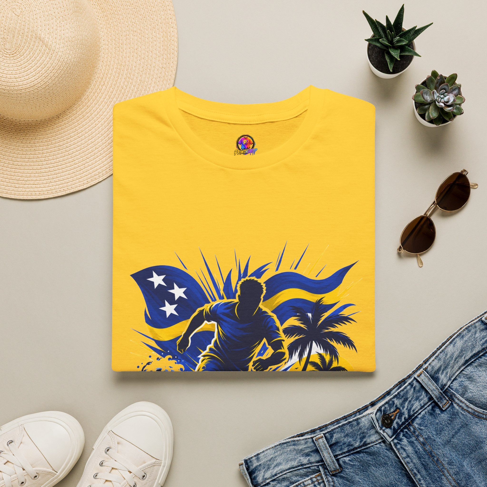 Curacao Island Victory T-Shirt — Tropical Surf Soccer Graphic Tee