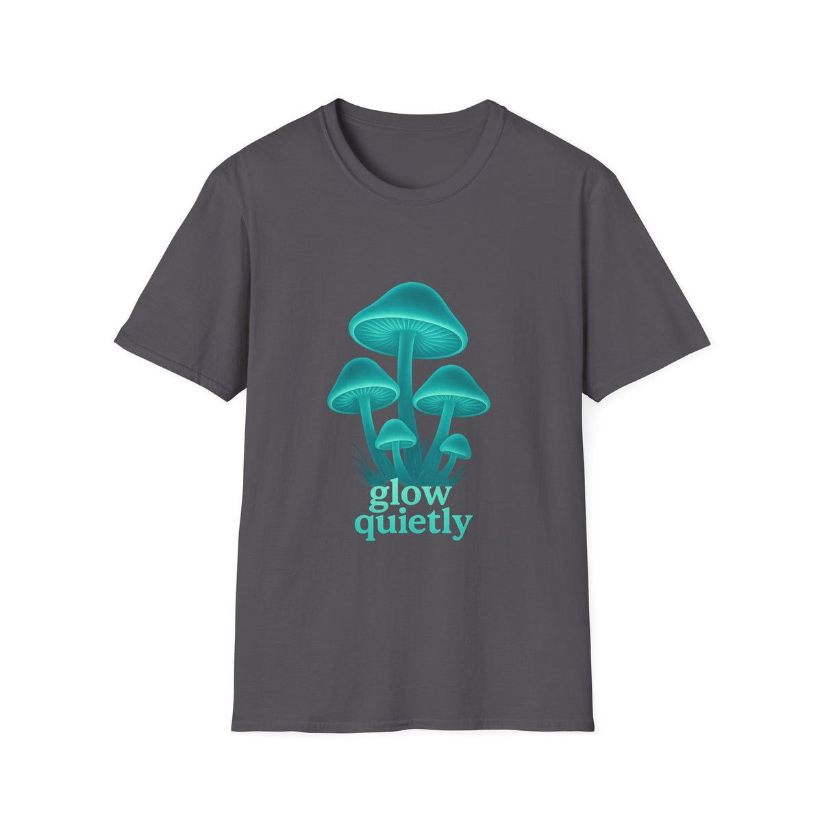 Mushroom Graphic T-Shirt — 'Grow Quietly' Teal Fungi Tee - Trending Now - August 2026