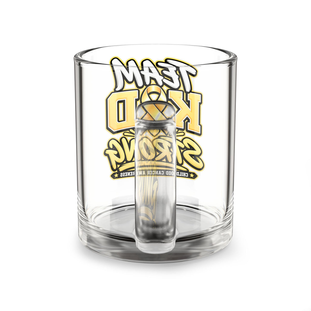 Glass Mug — "Team Kid Strong" Childhood Cancer Awareness 10oz
