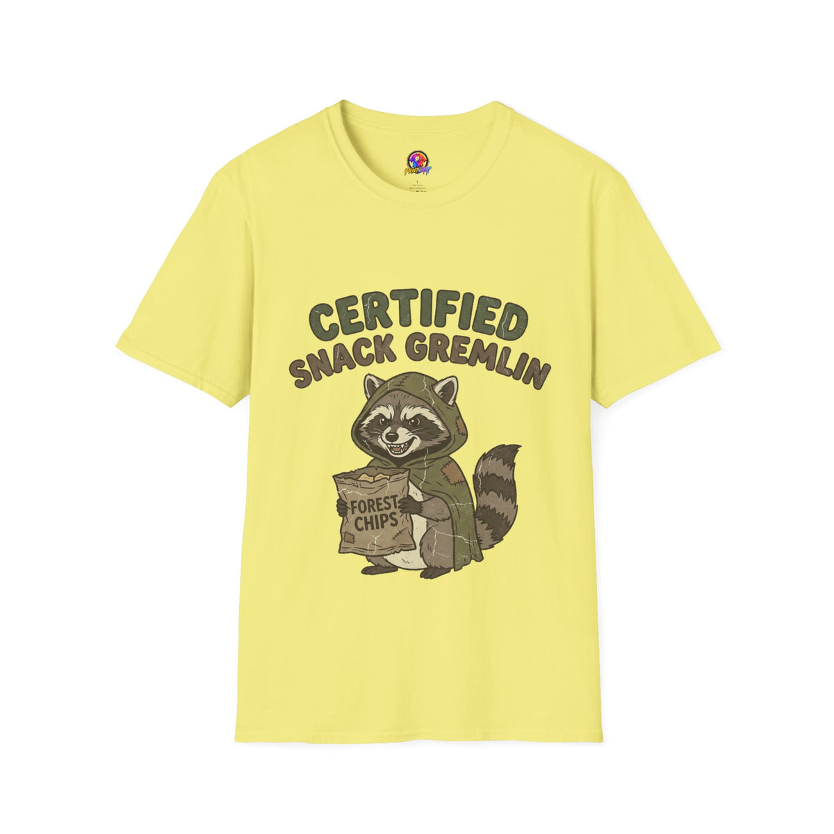 Certified Snack Gremlin T-Shirt — Funny Raccoon Snack Lover Tee