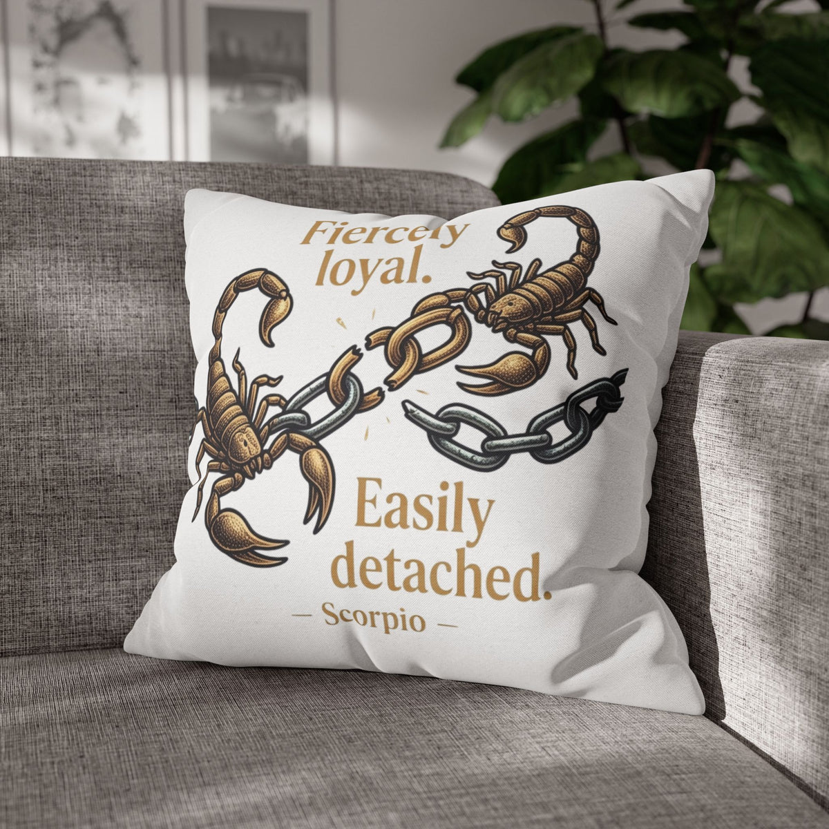 Scorpio Pillowcase – "Fiercely Loyal, Easily Detached" Zodiac Decor