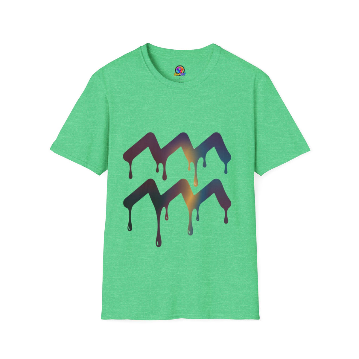 Aquarius Zodiac Dripping Chevron Graphic T-Shirt