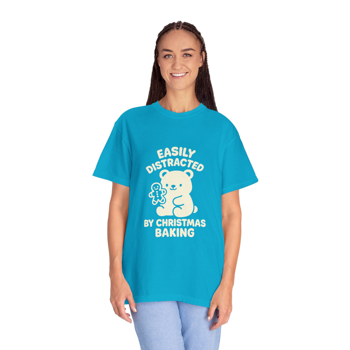 T-Shirt — "Easily Distracted by Christmas Baking" Cute Bear Holiday Tee- Trending Now - October 2026